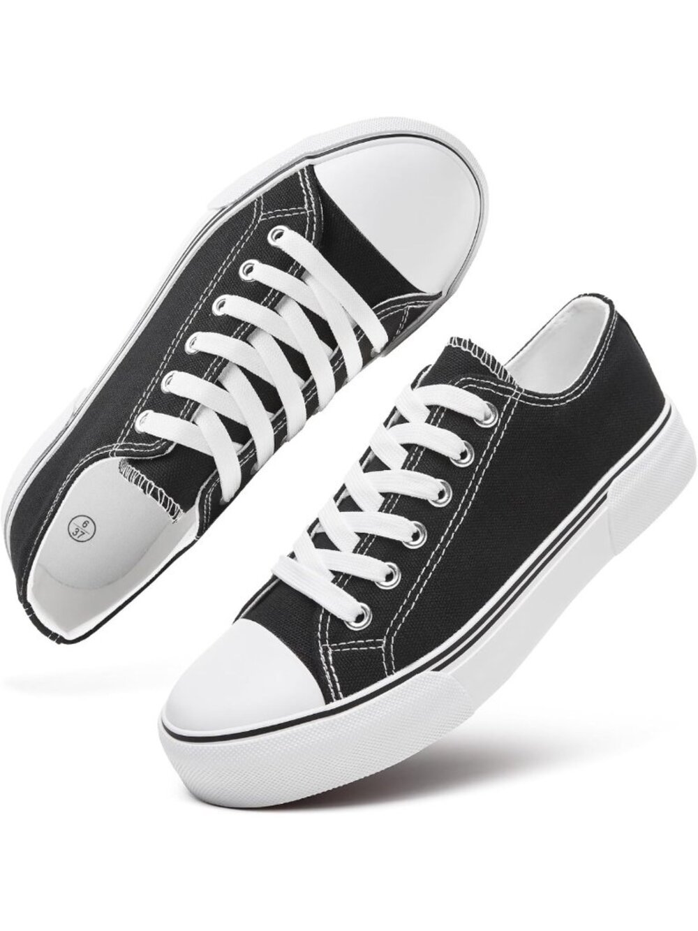 Stylish White Low Top Canvas Sneakers for Women - Slip-On Casual Tennis Shoes